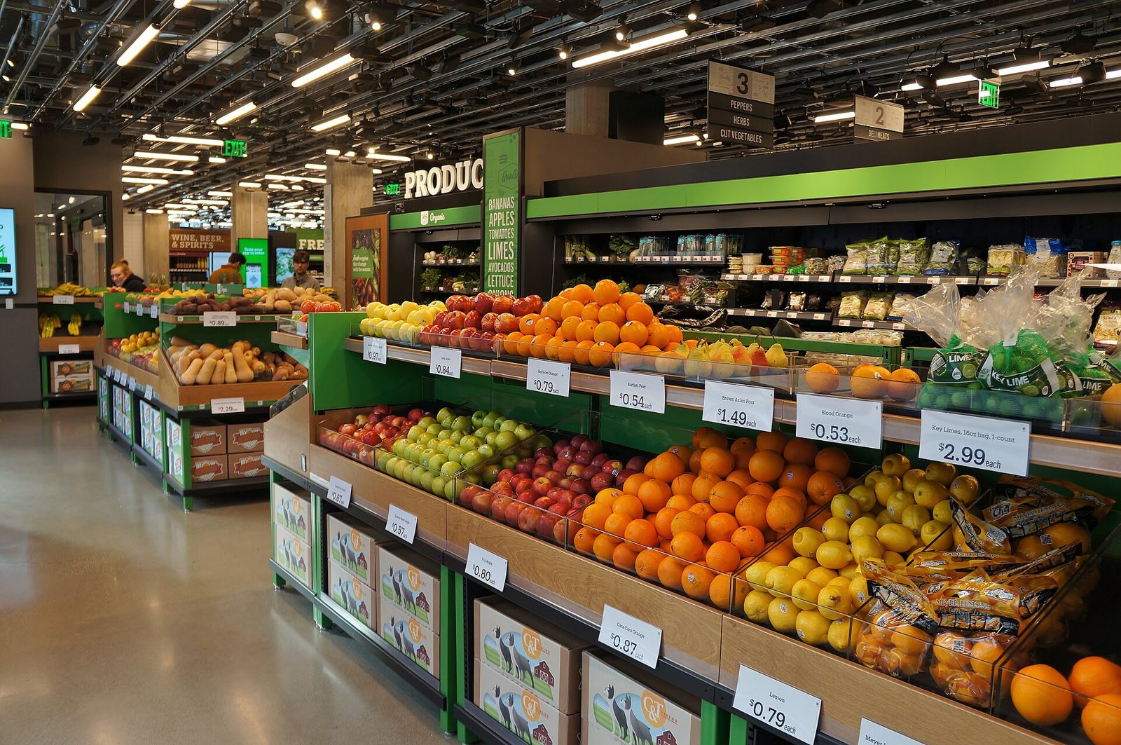 Fresh produce display at TomCarthy Grocery Store